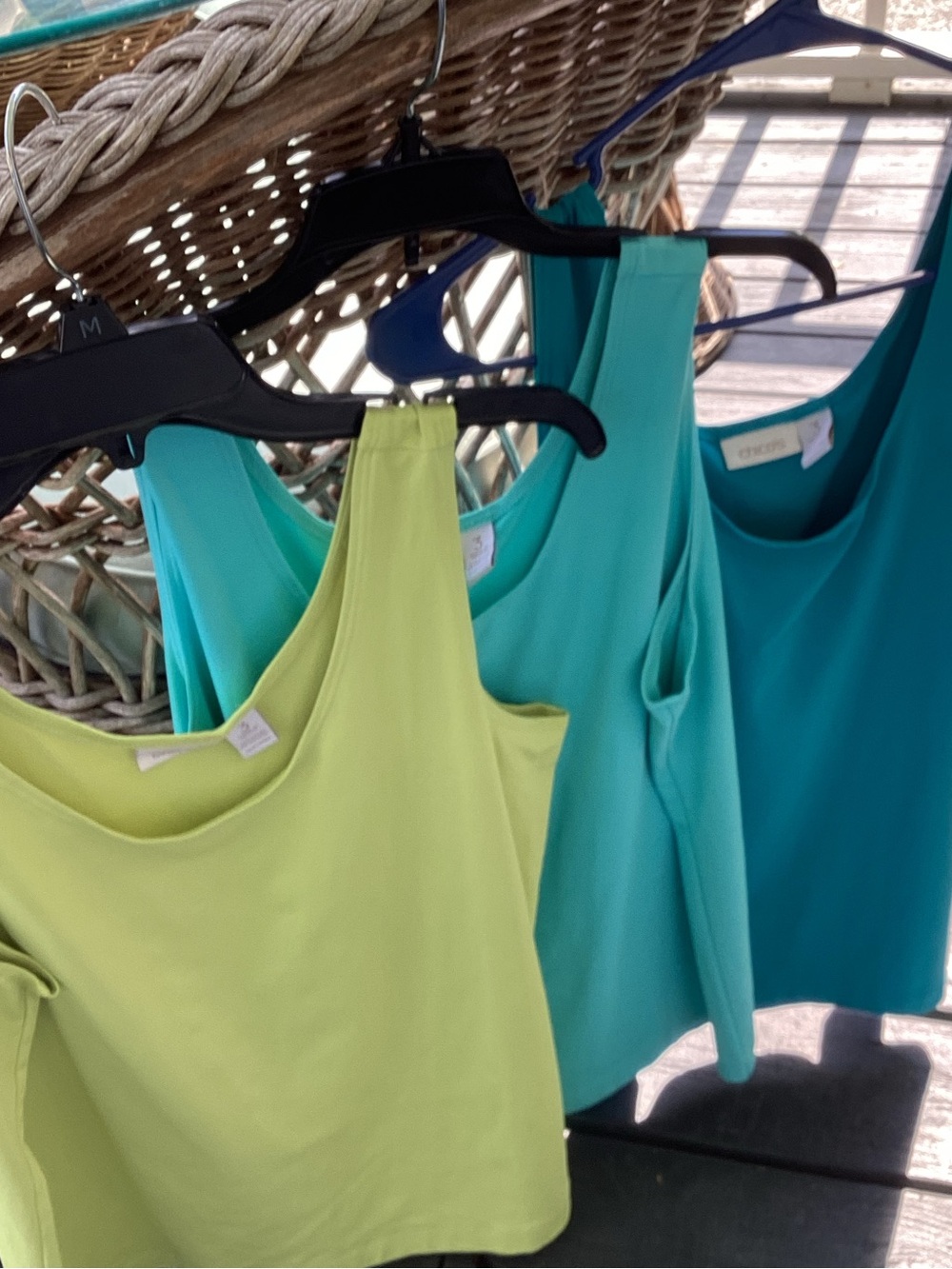 Chico's Tank Tops in Lime, Aqua & Teal Trio